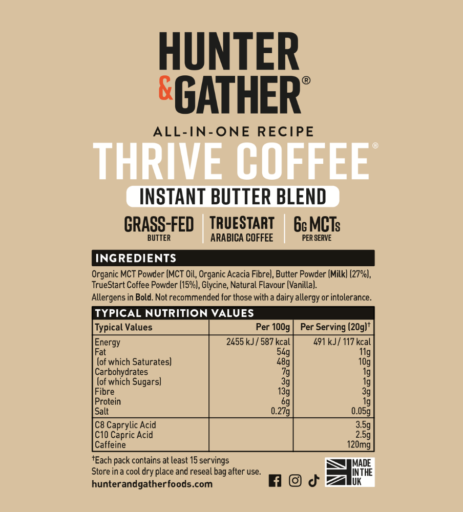 gb-en,eu-en | Hunter & Gather Thrive Coffee Nutritionals