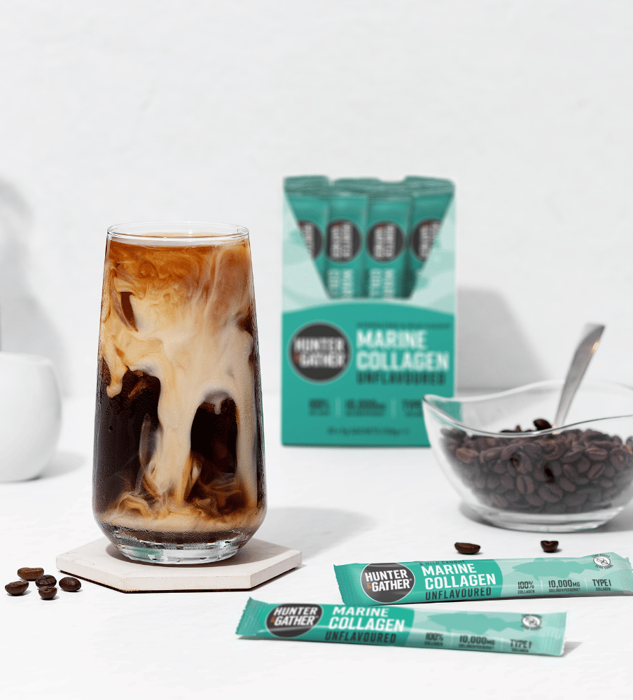 Marine Collagen Sachets with Coffee lifestyle