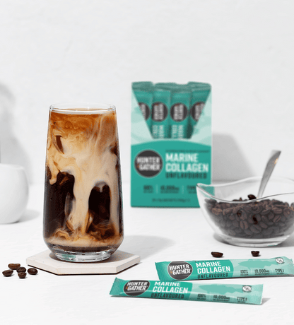 Marine Collagen Sachets with Coffee lifestyle