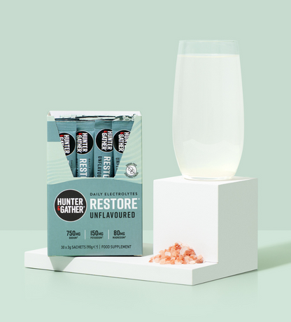 restore all natural daily electrolytes unflavoured glass of water